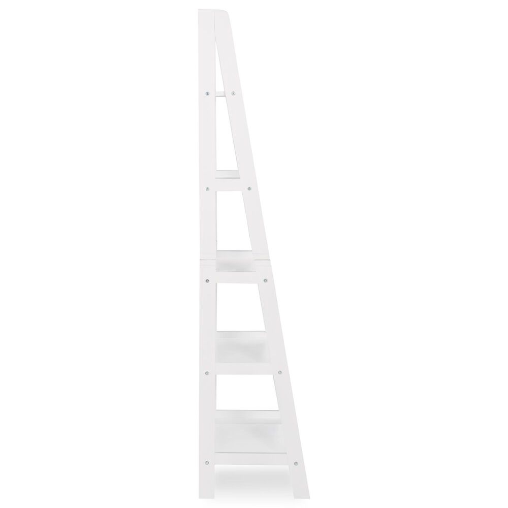 Linon Home Decor Acadia 5-Shelf Ladder Bookcase in White, , large