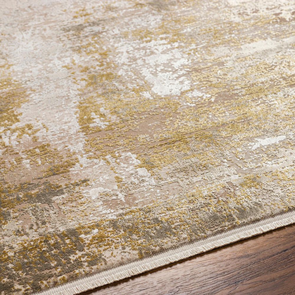 Surya Solar 3&#39; x 8&#39; Ivory, Medium Brown, Tan, Mustard, Medium Gray and Light Beige Runner, , large