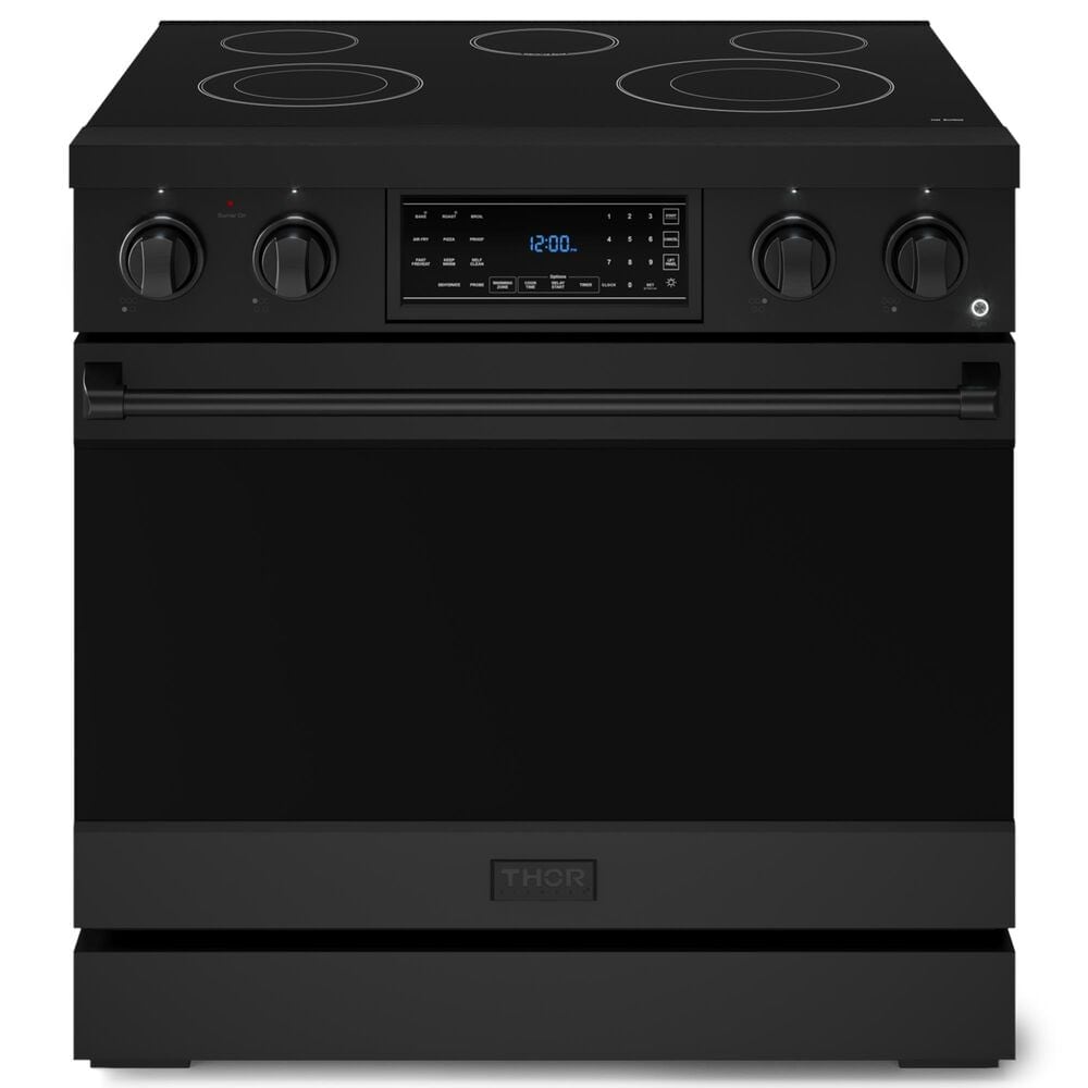 Thor Kitchen Gordon Ramsay 6 Cu. Ft. 36" Professional Electric Range with Handle Kit in Black, , large