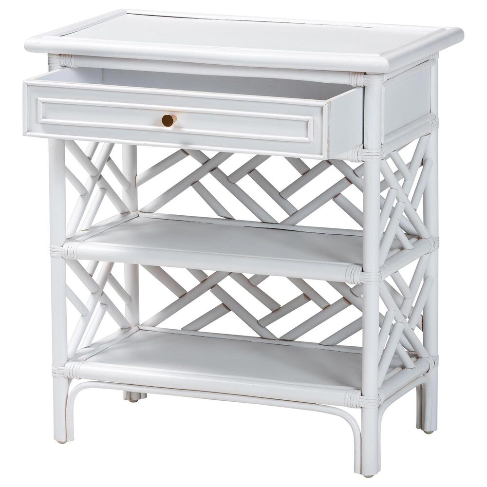 Baxton Studio Tiaret 1-Drawer Nightstand in White, , large