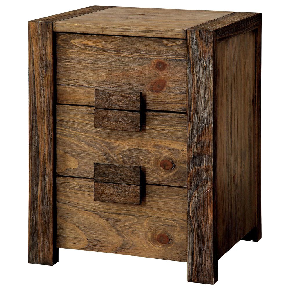 Furniture of America Holland 2 Drawer Nightstand in Natural Tone, , large