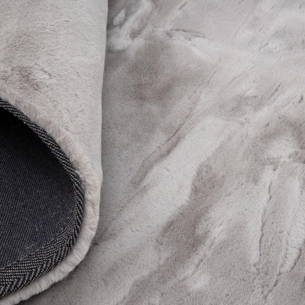 Central Oriental Avid Faux Fur Gray 7'6" x 9'6" Area Rug, , large