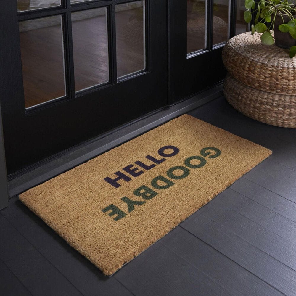 Balta Rugs Hello Goodbye Blue 1&#39;6&quot; x 2&#39;6&quot; Door Mat, , large