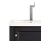 James Martin Vanities Britannia 24" Single Bathroom Vanity in Black Onyx with 3.5 cm White Glossy Resin Top and Rectangular Sink, , large