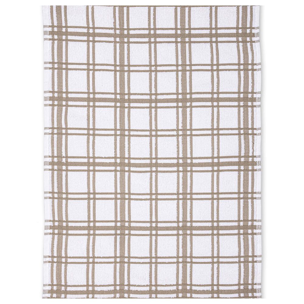 Mukitchen Terry Windowpane Towel in Khaki, , large