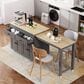 HOMLUX 75" Kitchen Island with Extendable Dining Table in Grey, , large