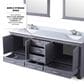 Lexora Home Dukes 80" Double Bathroom Vanity in Dark Grey with 2 cm White Cultured Marble Top and Rectangular Sinks, , large