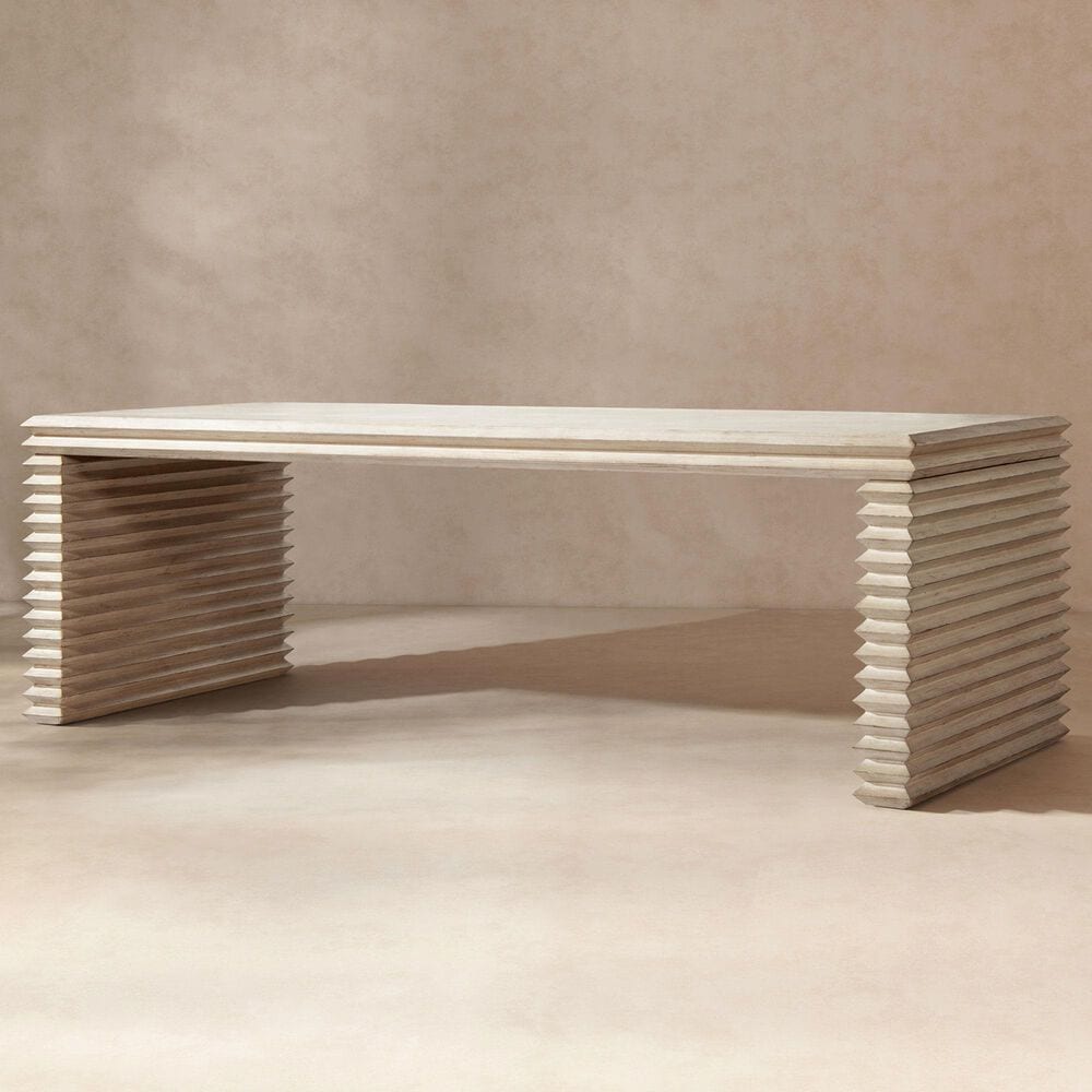 Jennifer Taylor Home Veda Dining Table in Whitewashed Natural - Table Only, , large