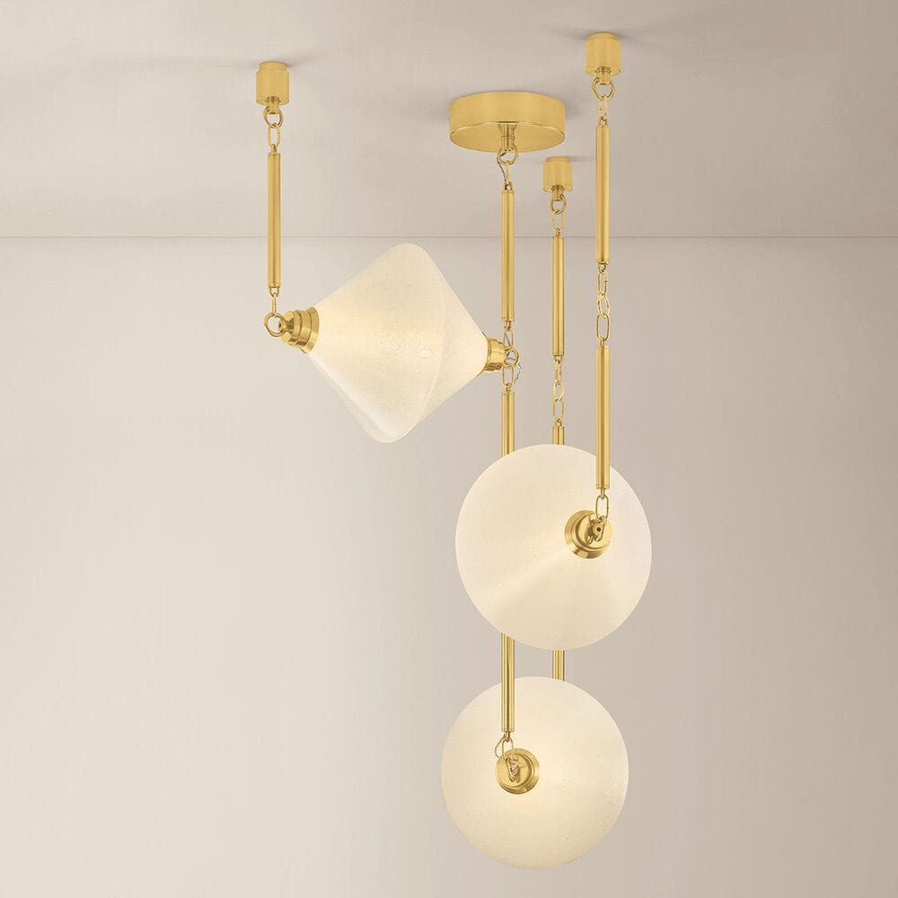 Troy Lighting Solara 3-Light Chandelier in Vintage Polished Brass, , large