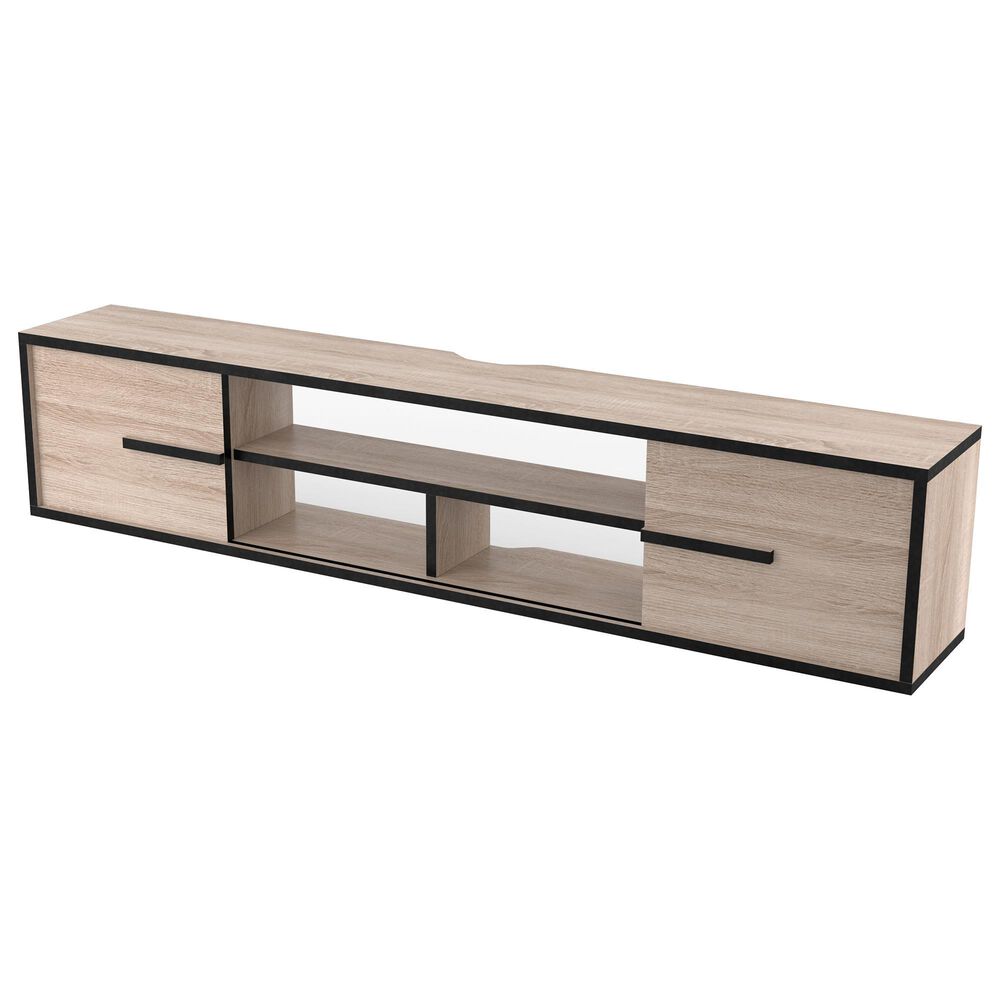 Furniture of America Lopez Floating TV Stand in Natural Oak, , large