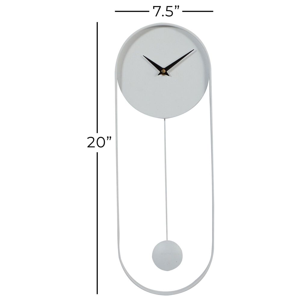 CosmoLiving by Cosmopolitan 7.5&quot; x 20&quot; Wall Clock in White, , large