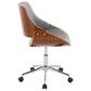 LumiSource Fabrizzi Swivel Office Chair with Grey Fabric Cushion in Chrome and Walnut, , large