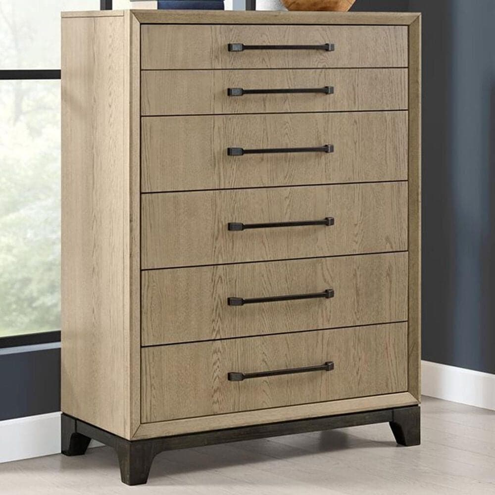 Emerald Home Furnishings Sutton Place 6-Drawer Chest in Caramel and Cocoa Brown, , large