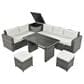 HOMLUX 6-Piece Outdoor Conversation Set with Storage Box in Beige, , large