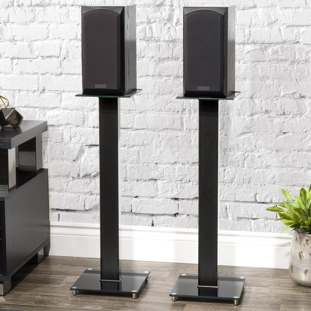 CorLiving 29&quot; Speaker Stand in Black &#40;Set of 2&#41;, , large