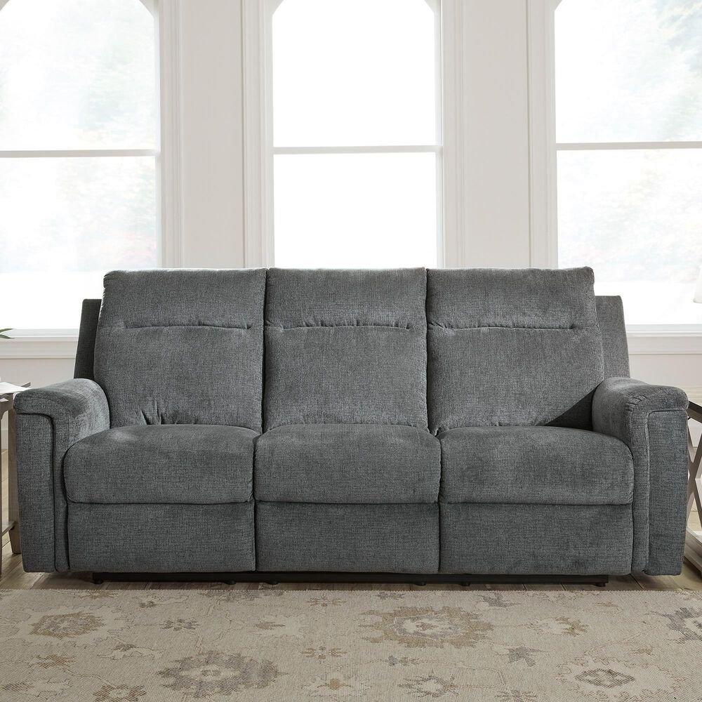 Ashley Barnsana Power Reclining Sofa in Gravel, , large