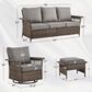 Sunwell Garden 5-Piece Patio Conversation Set with Swivel Chairs in Gray, , large
