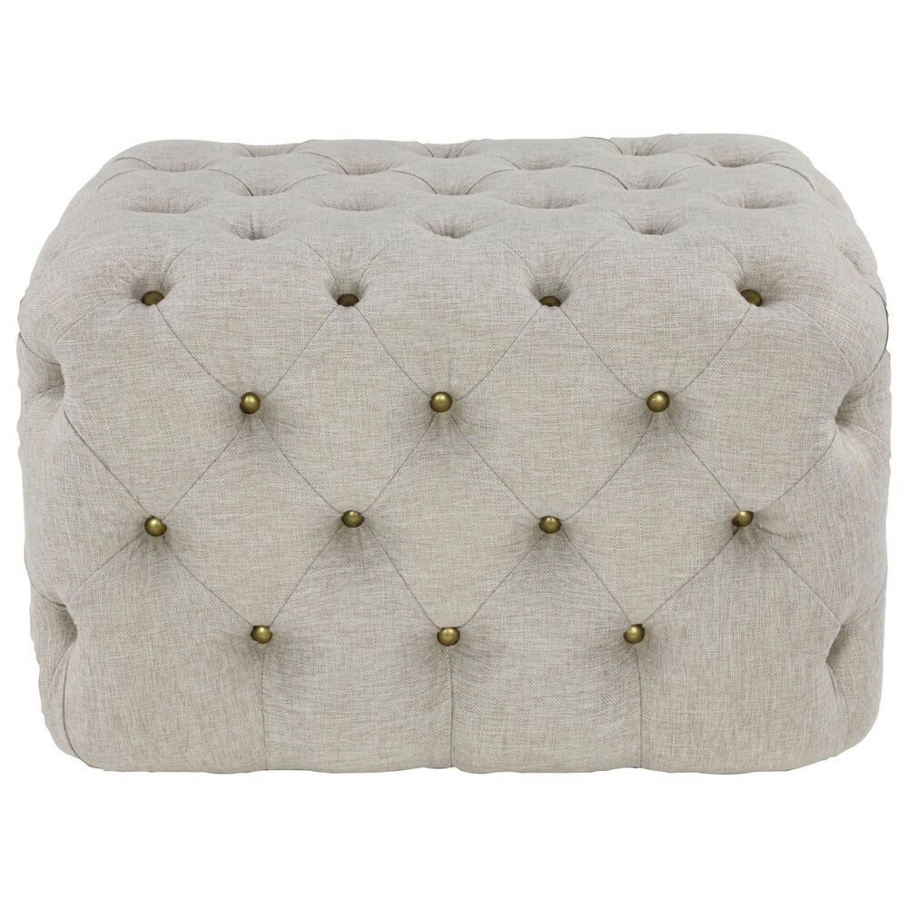 Maple and Jade Rectangular Ottoman in Beige, , large