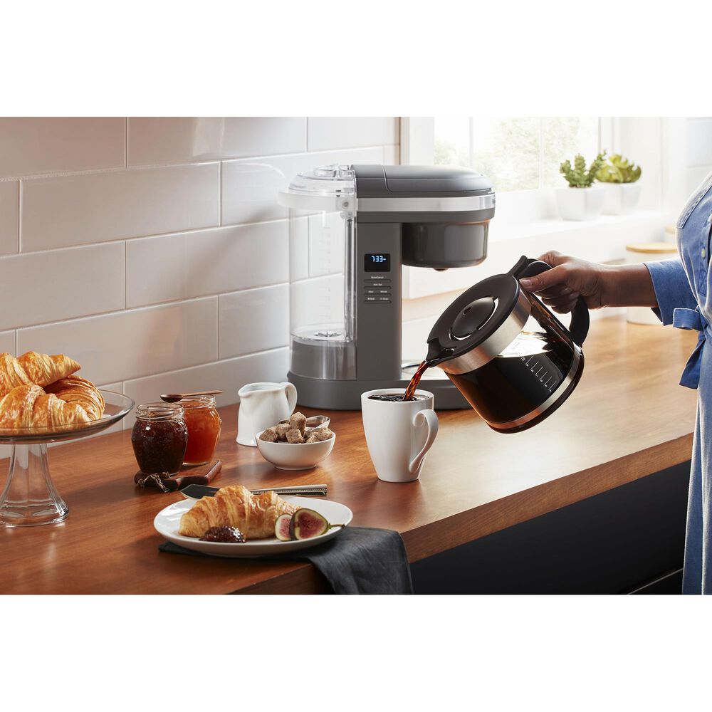 KitchenAid 12 Cup Drip Coffee Maker with Spiral Showerhead in Matte Charcoal Grey, , large