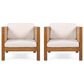 Hearth and Haven Outdoor Club Chair with Teak Frame in Beige (Set of 2), , large