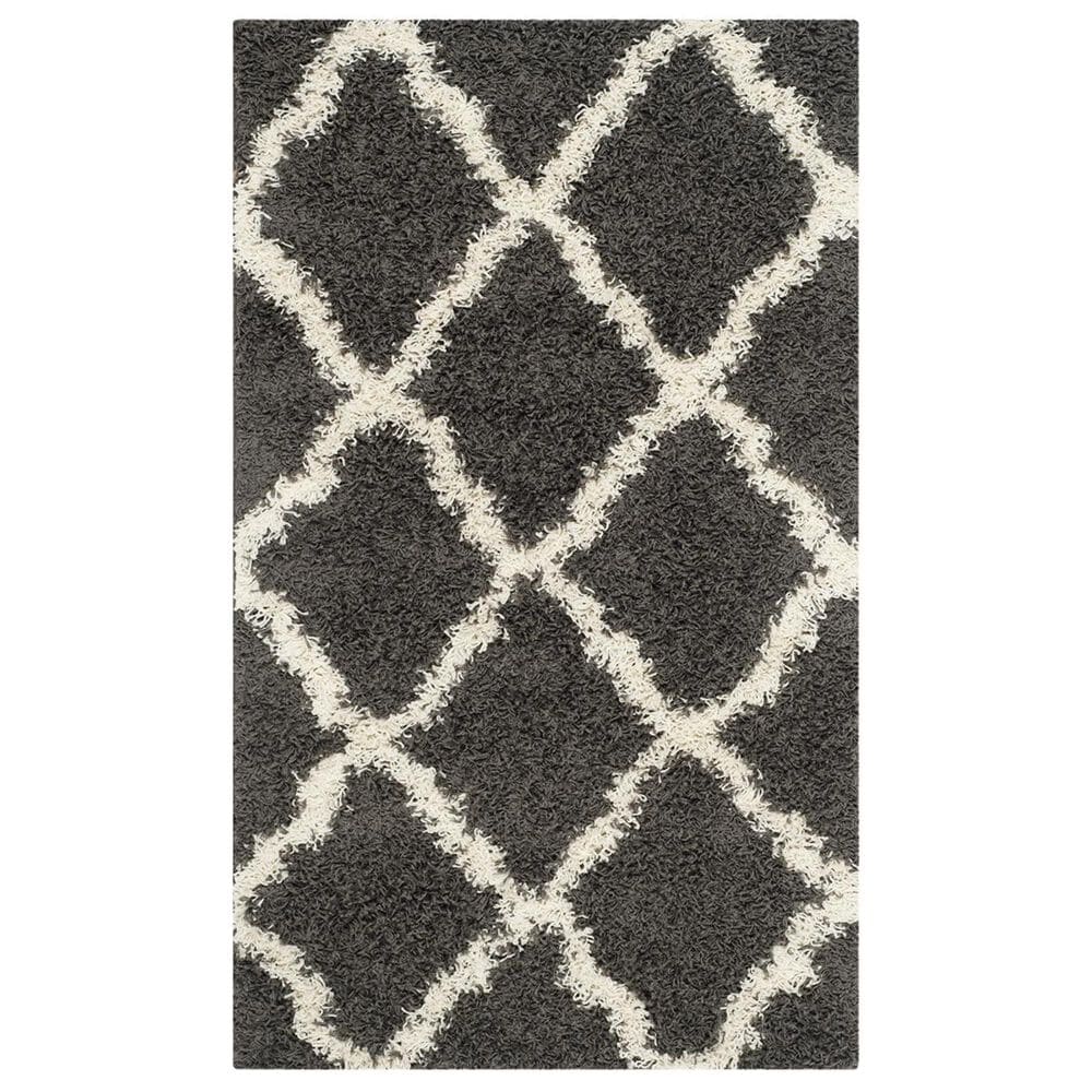 Safavieh Dallas Shag SGD257A-4 4" x 6" Dark Grey/Ivory Area Rug, , large