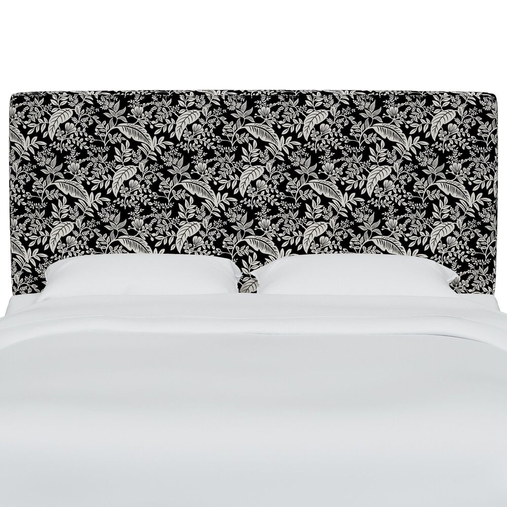 Rifle Paper Co Crafted by Cloth &amp; Company Elly Twin Headboard in Canopy Black/Cream, , large