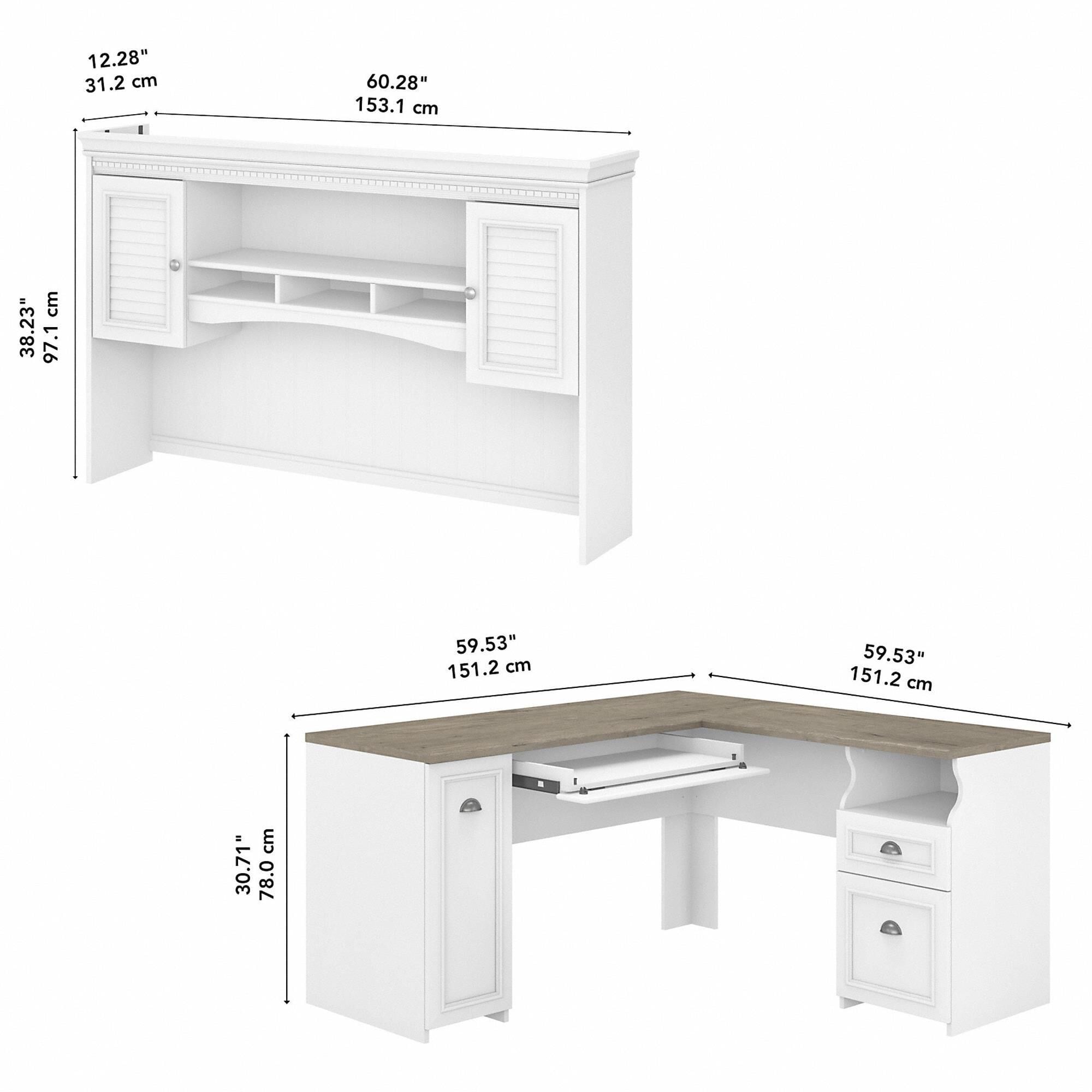 Bush fairview desk online with hutch