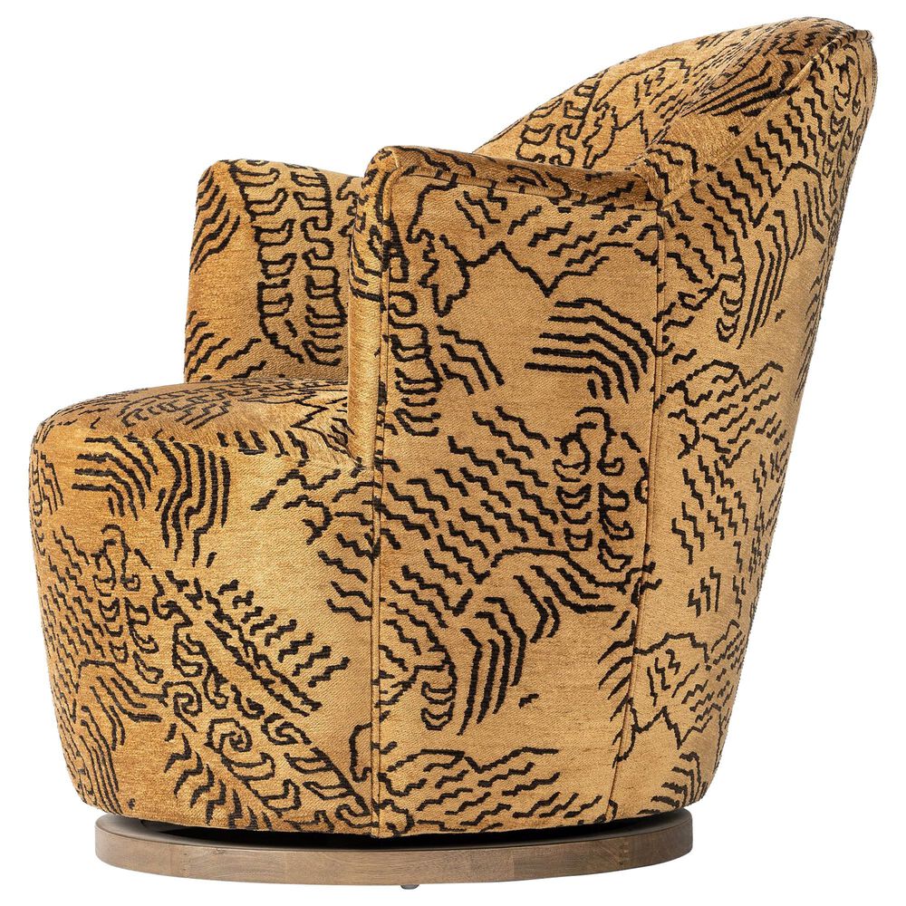 Four Hands Aurora Swivel Chair in Balkan Ochre, , large