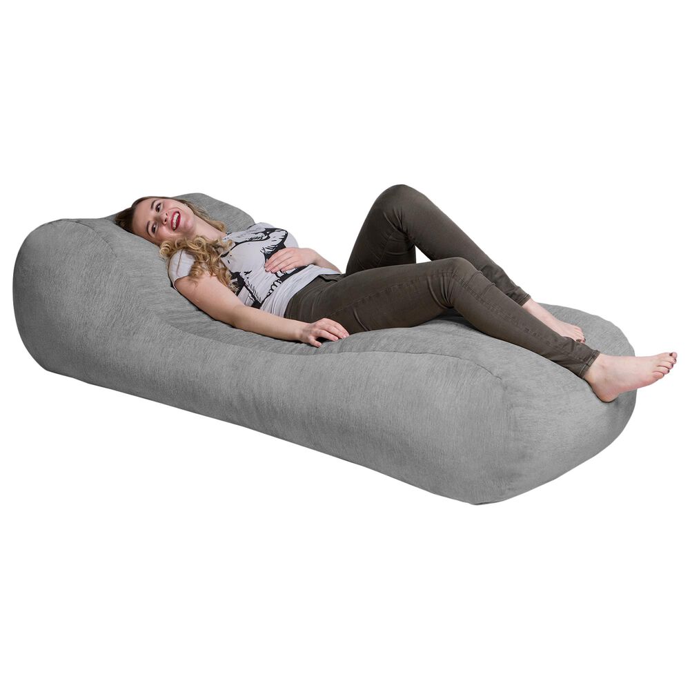 Jaxx Arlo Chaise Lounge Bean Bag Chair in Grey, , large