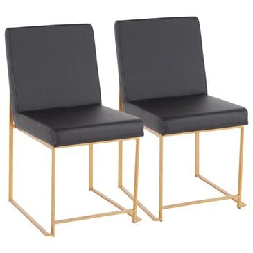 LumiSource Fuji Side Chair with Black Cushion in Gold (Set of 2), , large