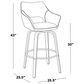 LumiSource Mustang 26" Swivel Counter Stool with Green Fabric Upholstery in Glazed Walnut and Black (Set of 2), , large