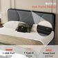 HOMLUX Full Upholstered Platform Storage Bed Frame in Gray, , large