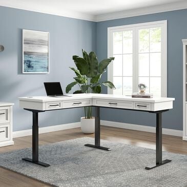 Wycliff Bay Lift Top L-Desk in White, , large