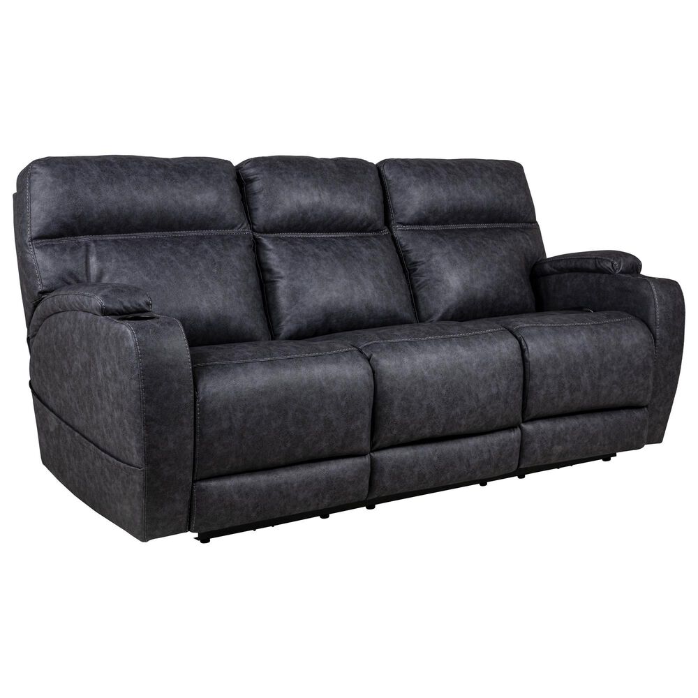 HomeStretch Jaguar Triple Power Reclining Sofa in Graphite, , large