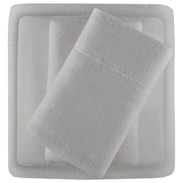 Hampton Park Micro Fleece 4-Piece Queen Sheet Set in Grey, , large