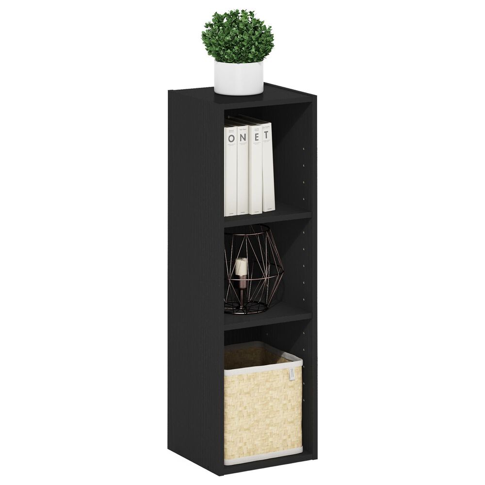 HOMLUX 3-Tier Bookcase Open Multipurpose Display Rack with Adjustable Shelves in Blackwood, , large