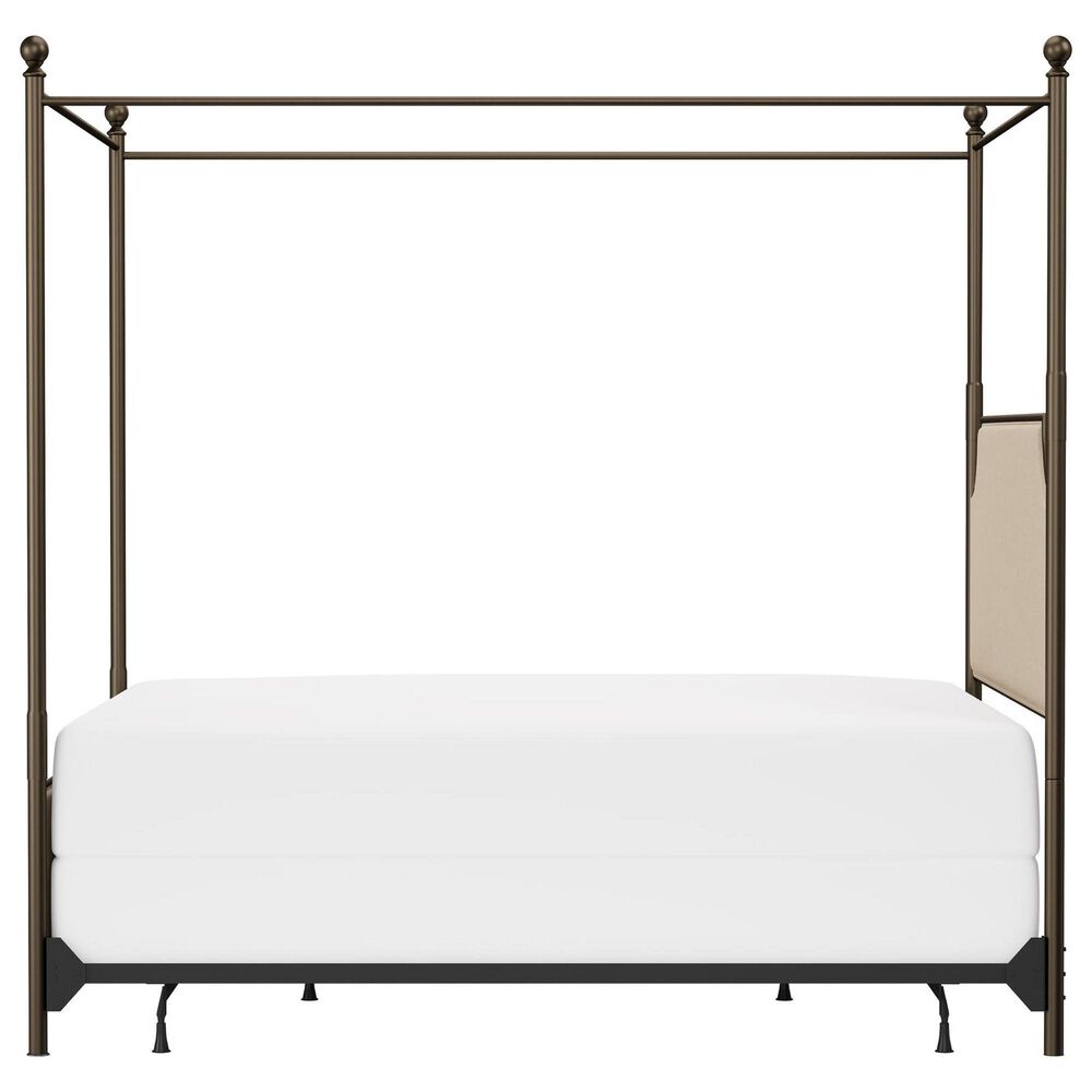 Richlands Furniture McArthur Queen Metal and Upholstered Canopy Bed in  Brown and Bronze, , large
