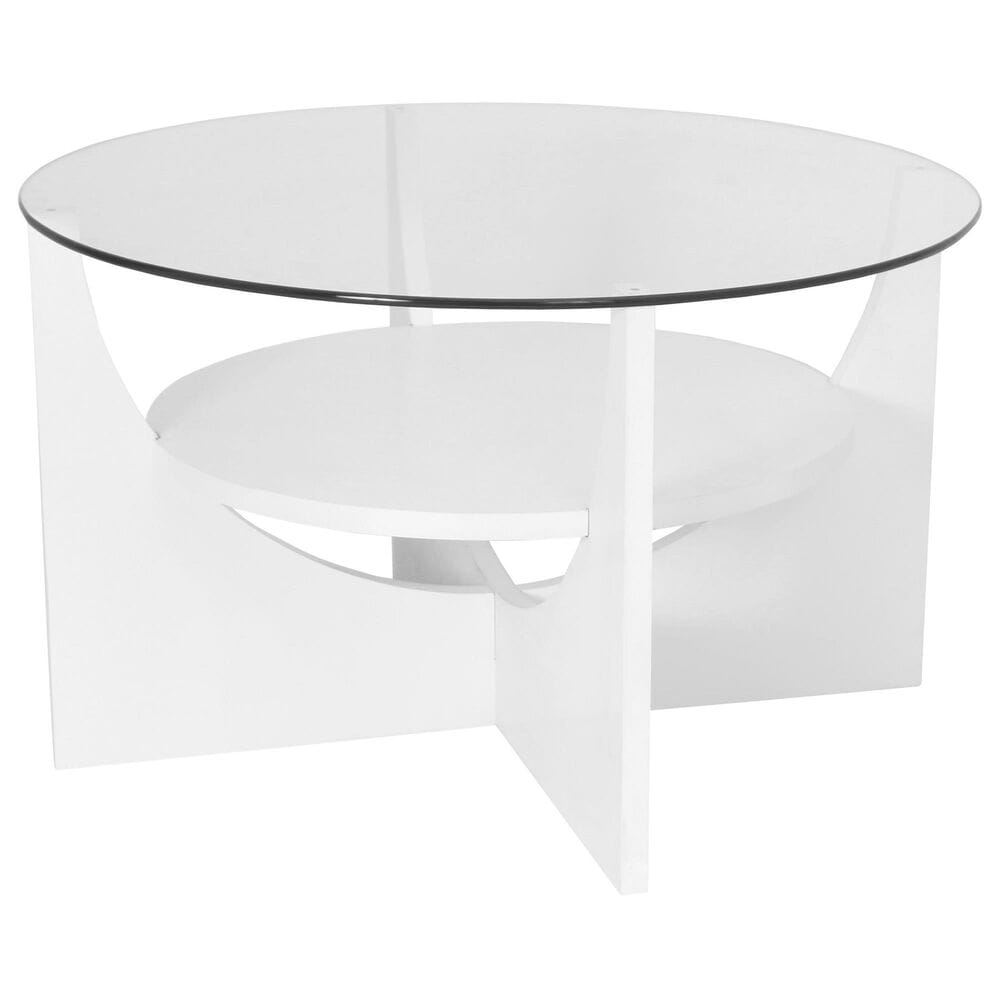 Lumisource U-Shaped Coffee Table in White and Clear, , large