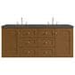 James Martin Laurent 60" Double Bathroom Vanity in Honey Oak with 3 cm Parisien Bleu Silestone Top, Rectangular Sinks and FreePower Wireless Charger, , large