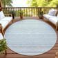 Dalyn Rug Company Soft Essentials Striped Sky 8" Round Indoor/Outdoor Area Rug, , large