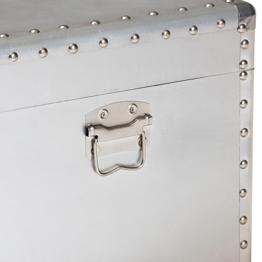 Baxton Studio Serge Storage Trunk in Silver, , large