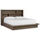 Riva Ridge Modern Loft Queen Bookcase Platform Bed in Greystone, , large