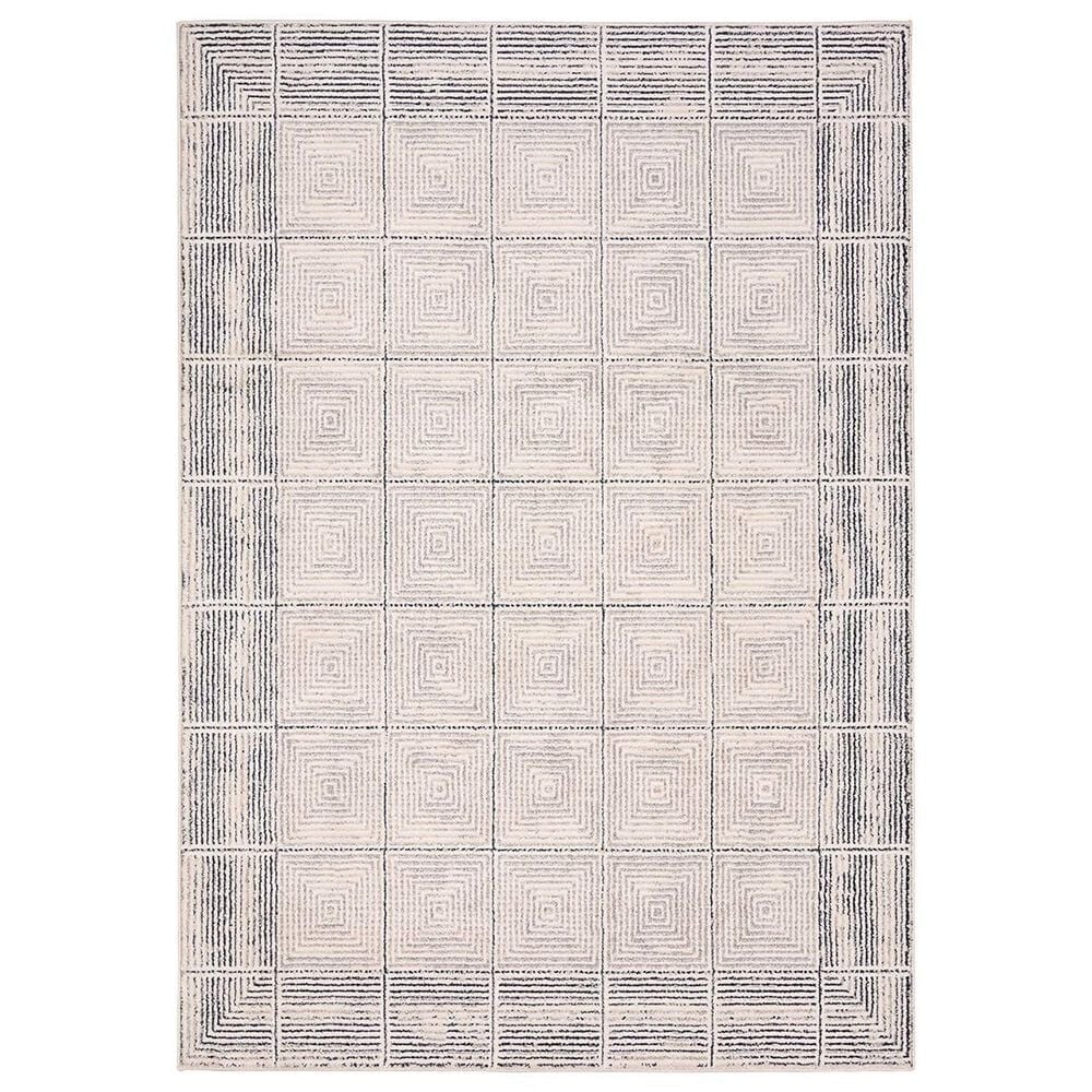 Jaipur Eva Quadrant 5" x 8" Silver Cloud, Moonstruck, Pastel Parchment, Almond Peach and Licorice Area Rug, , large