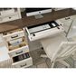 Riva Ridge Caraway Single Pedestal Desk in Aged Ivory and Brown, , large