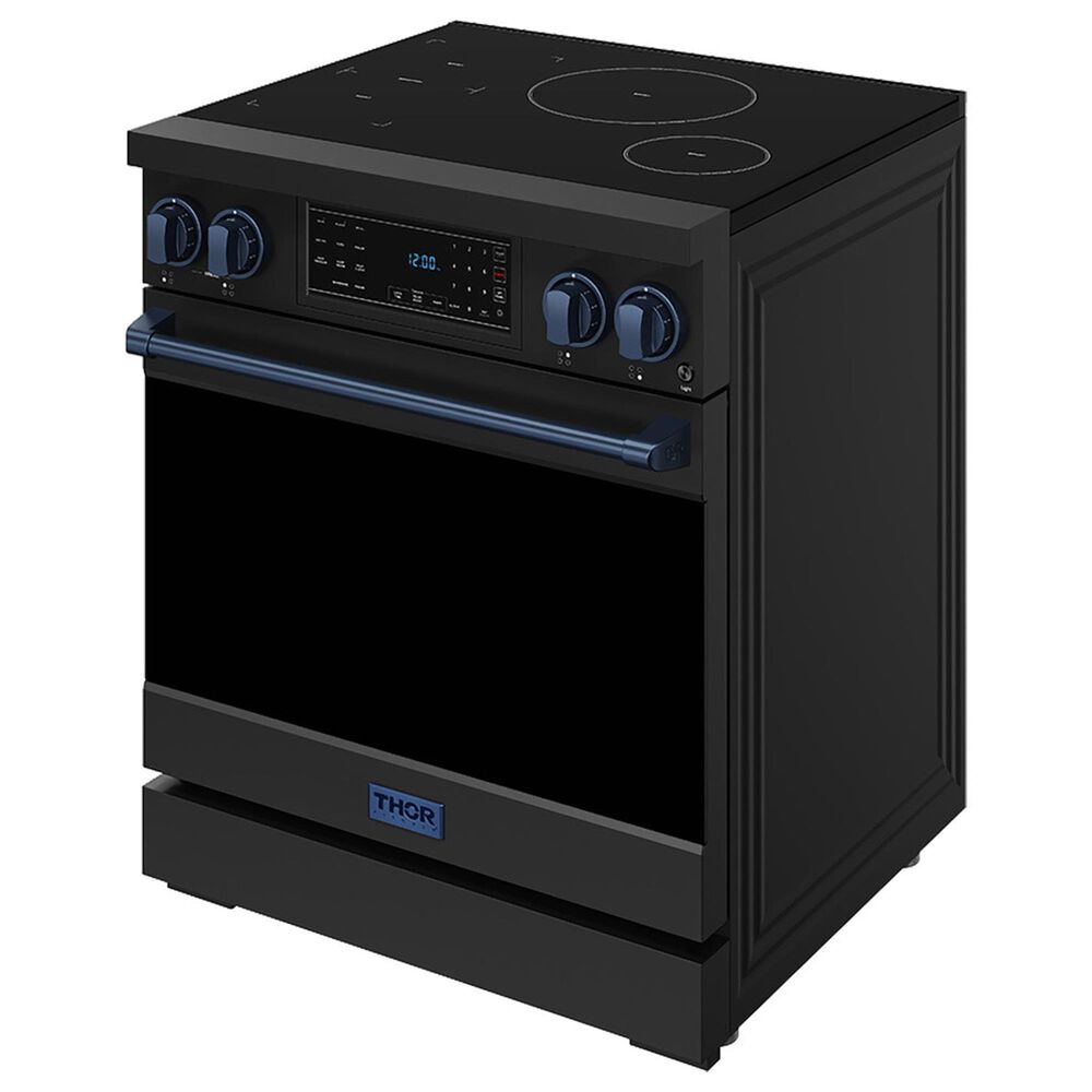 Thor Kitchen Gordon Ramsay 4.8 Cu. Ft. Professional Induction Range with Blue Handle Kit in Black, , large
