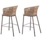 Zuo Modern Freycinet Patio Barstool with Natural Frame in Gray (Set of 2), , large