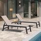 HOMLUX 3-Piece Patio Chaise Lounge Set with Wheels in Beige, , large