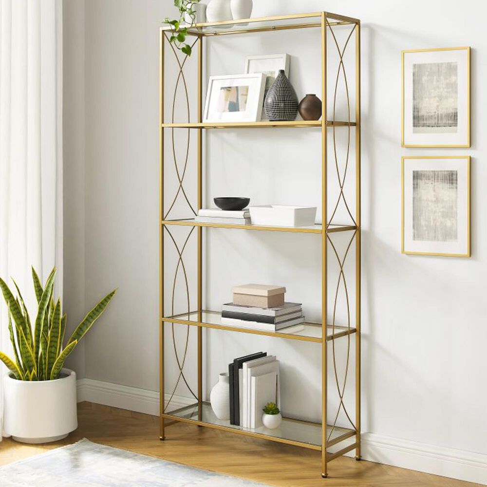 Crosley Furniture Helena Etagere in Gold, , large