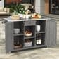 Hearth and Haven Outdoor Kitchen Island with Stainless Steel Top in Grey, , large
