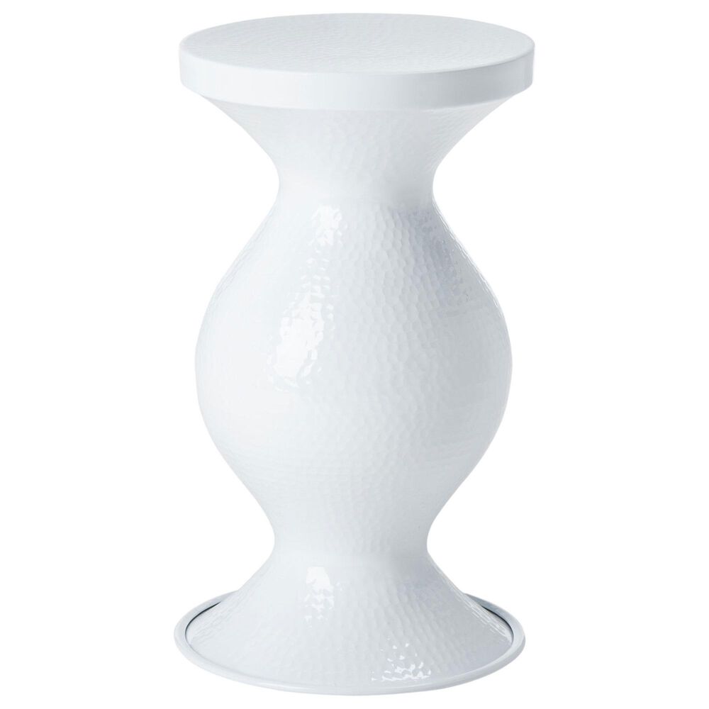 Safavieh Radium Hammered Stool in White, , large